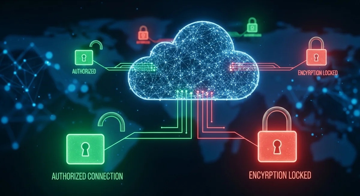 Cloud data flow between services and devices with encryption protection