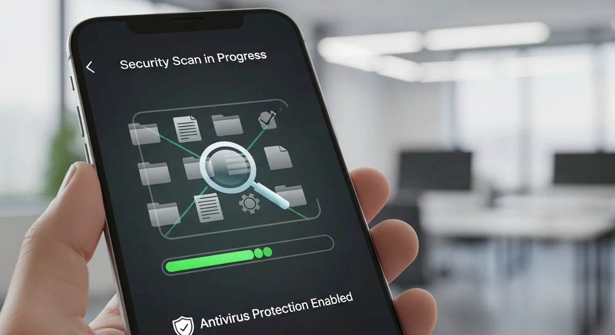 Steps for detecting surveillance including app checking, scan, reset, professional consultation.