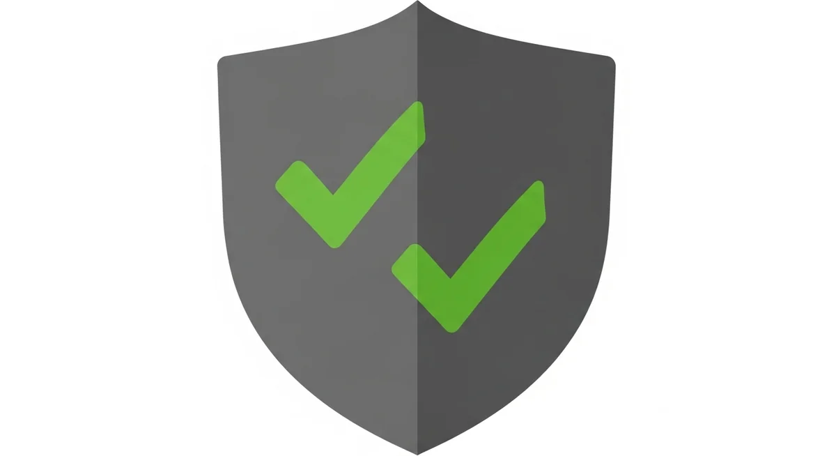 Security checklist icons showing authentication, biometrics, and protective security measures.