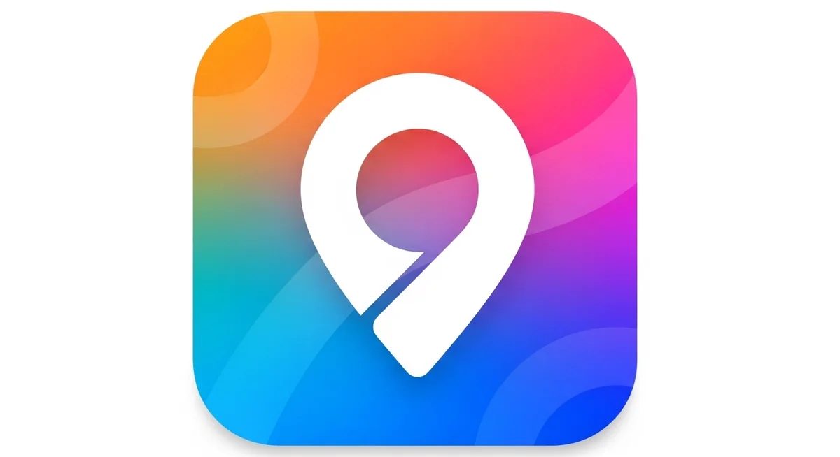 Social media platform icons with location tracking and movement indicators.