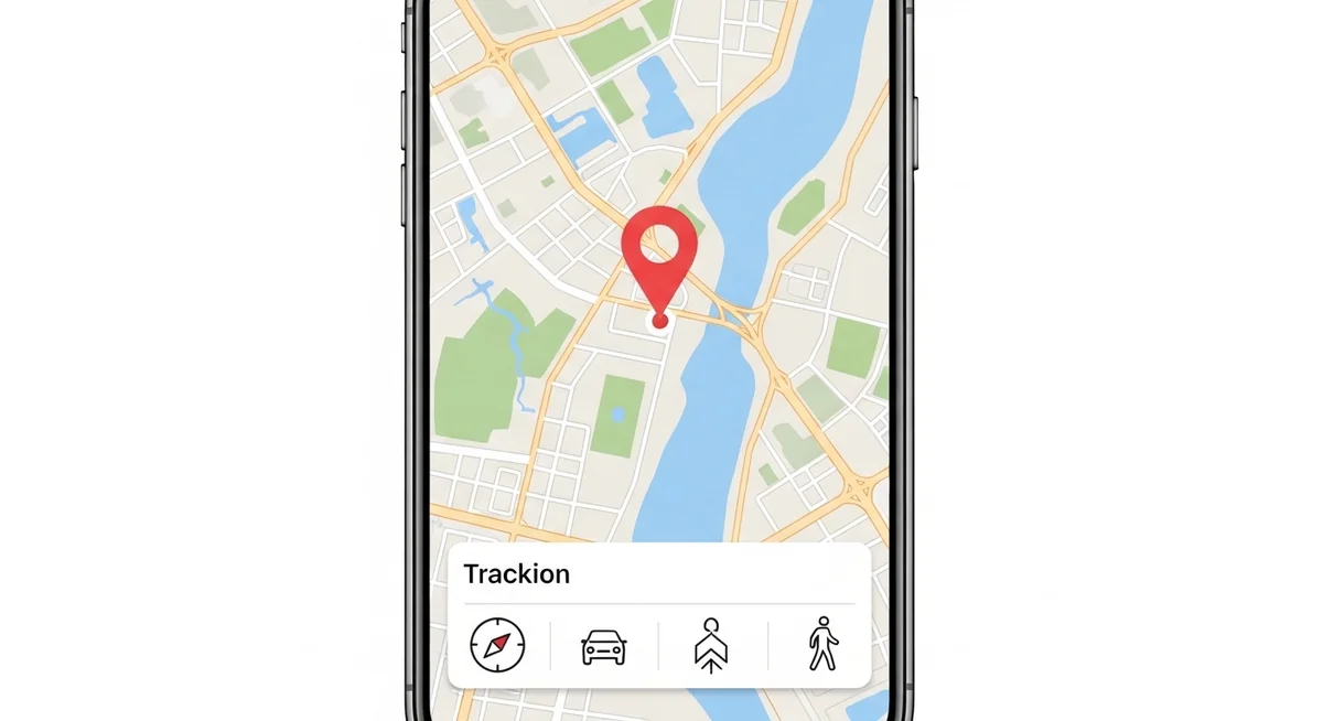 Apple iPhone Find My interface displaying device location on map with real-time tracking indicators