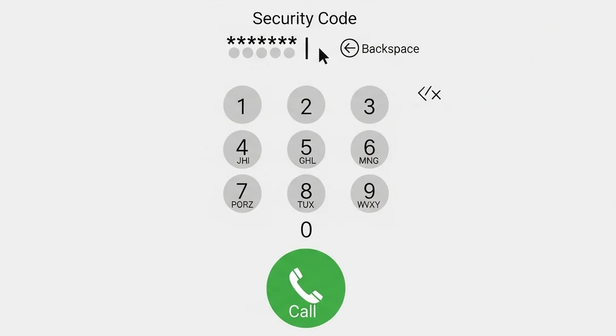 Phone dialer screen showing USSD security codes revealing call forwarding and device information