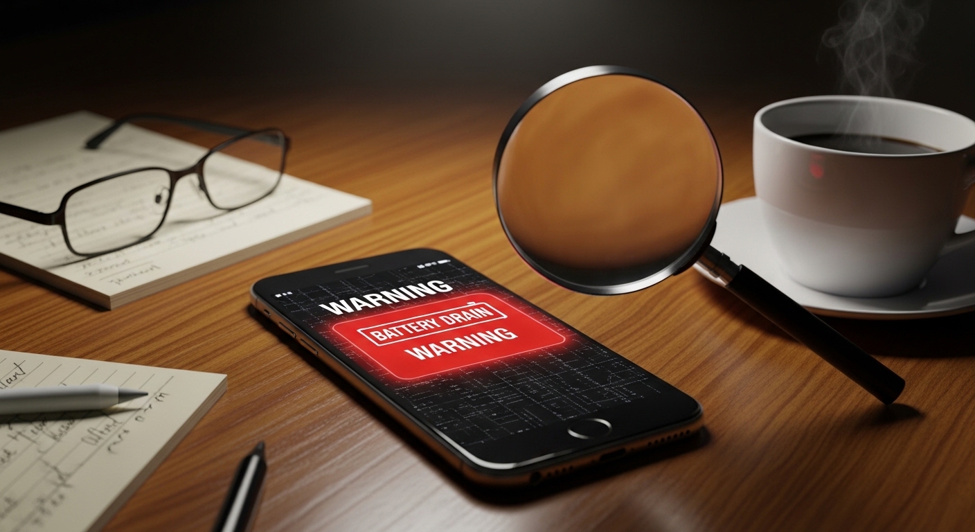 how to know if someone is spying on my phone - smartphone showing battery drain warning