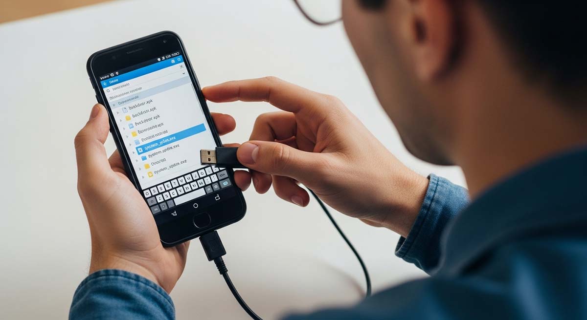 spyware app interface on phone screen