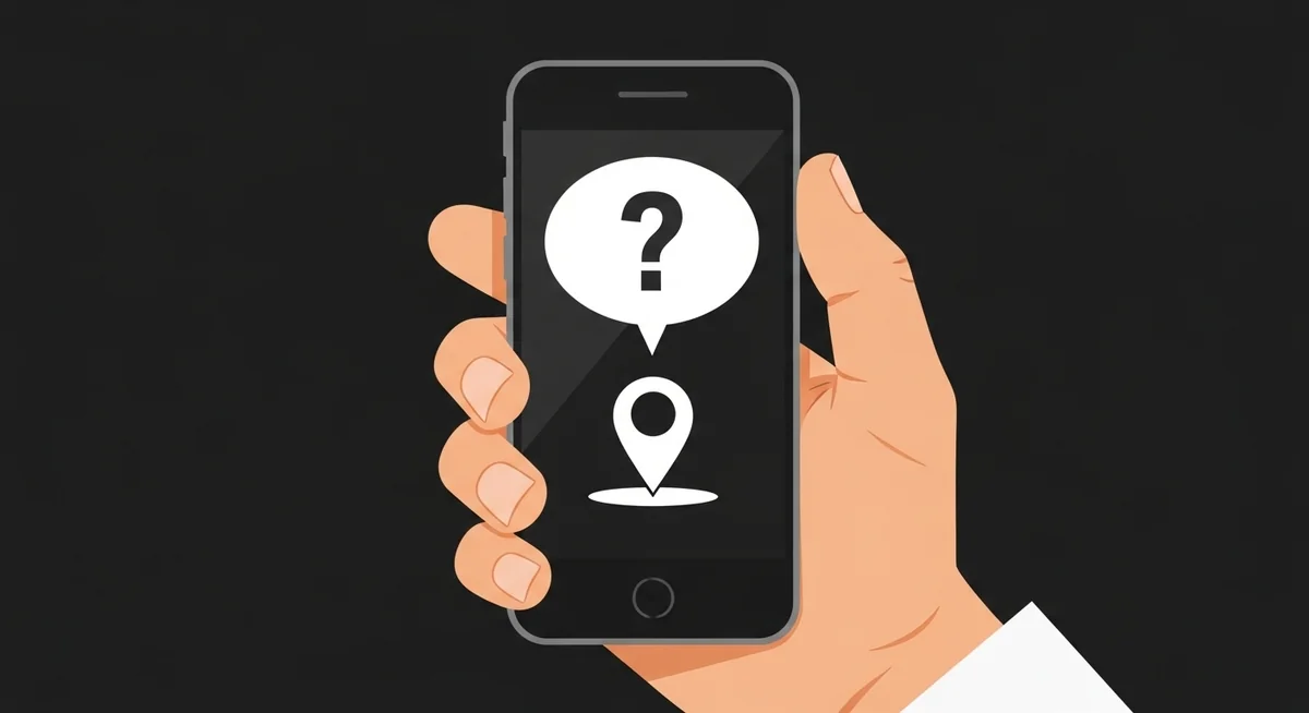 Person holding lost smartphone with recovery options and decision paths for locating device