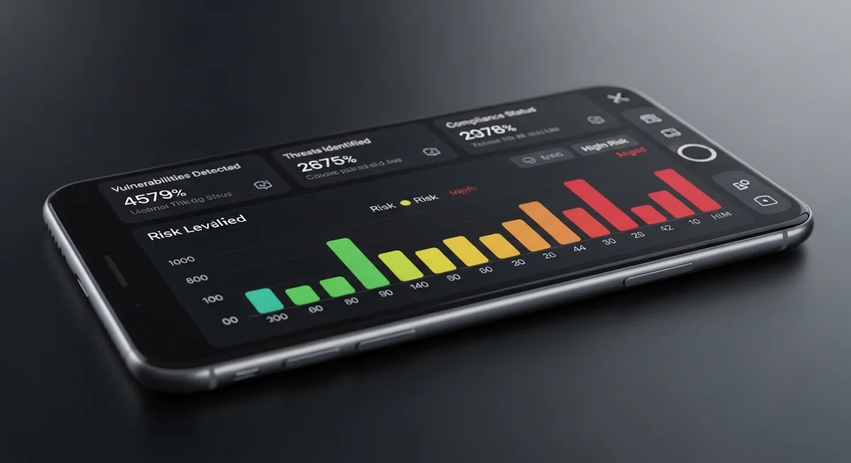 Phone security warning severity levels assessment dashboard