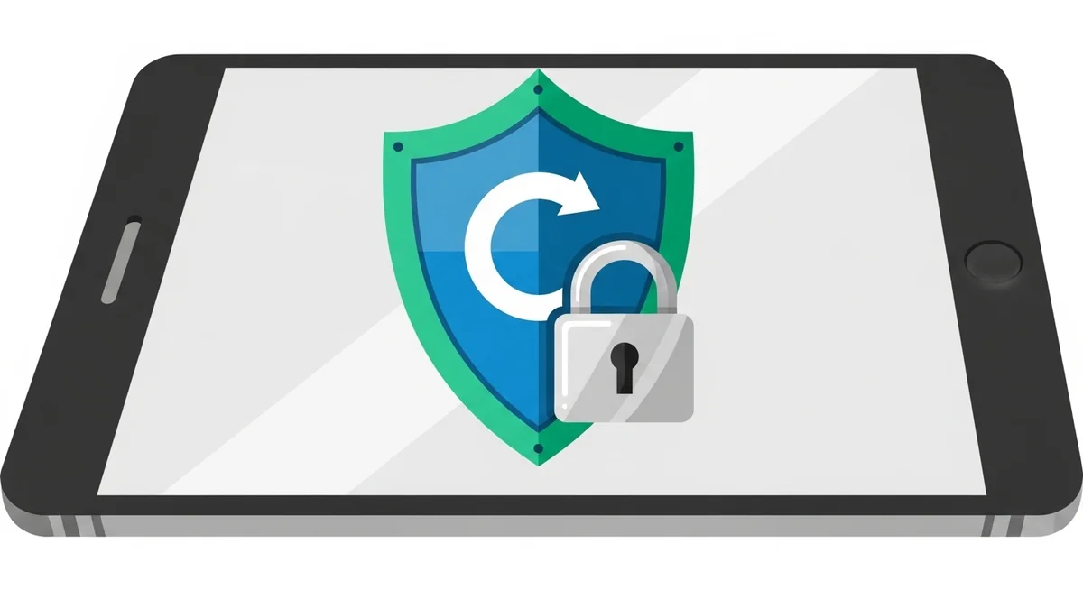 Locked smartphone with encryption shield and advanced security protection layer