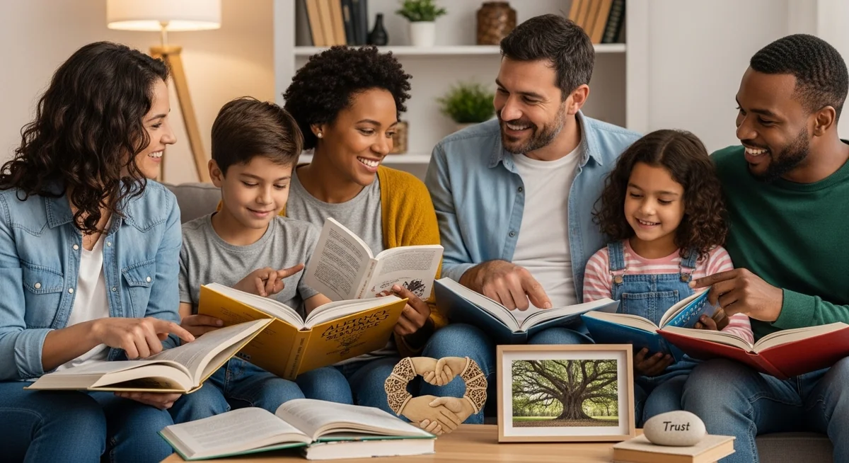 Parents and children having open conversation about digital literacy and safety