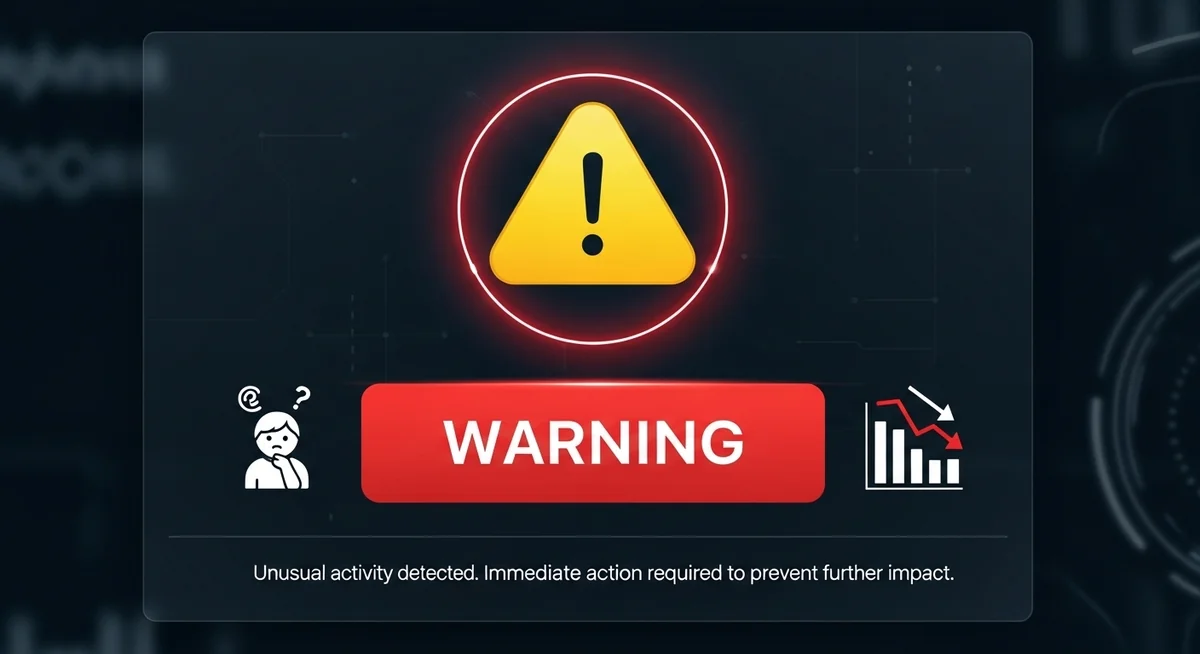 Alert dashboard showing behavioral change warning signs and concerning patterns