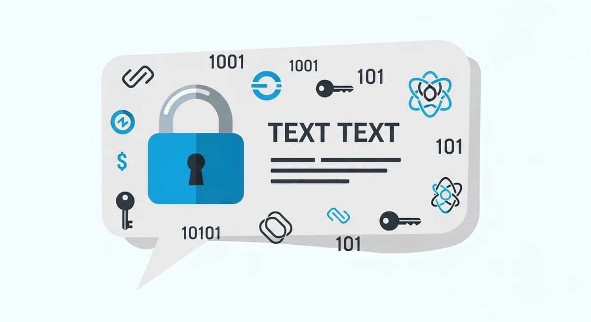 Encrypted messages protected by lock and shield symbols on smartphone