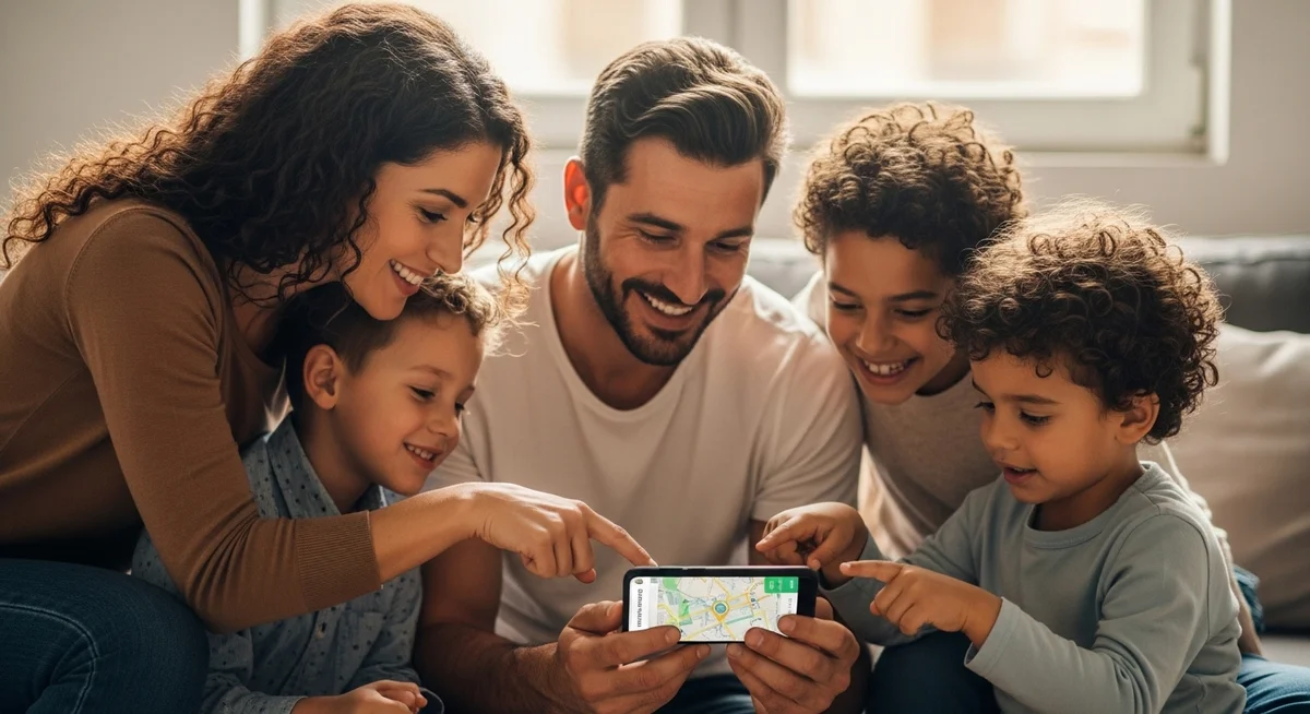 Family using consensual phone location sharing