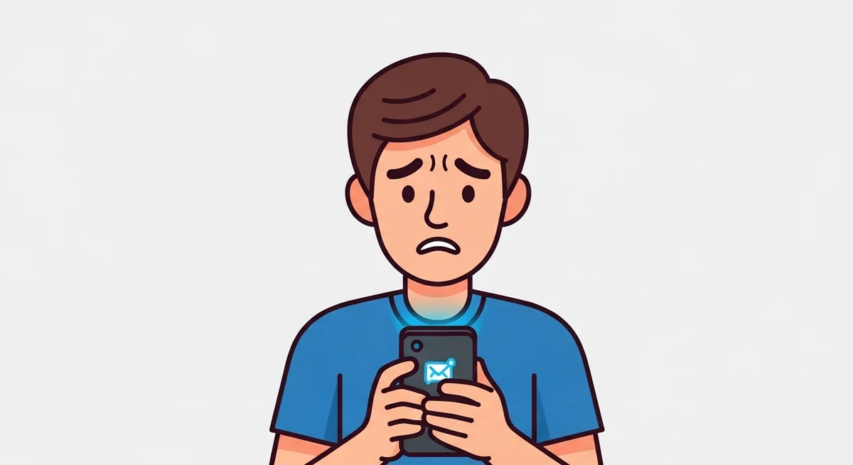 Concerned parent with smartphone expressing worry about online safety dangers