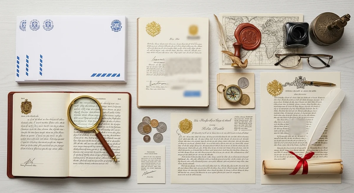 Scattered documents including property records, licenses, registration, court documents