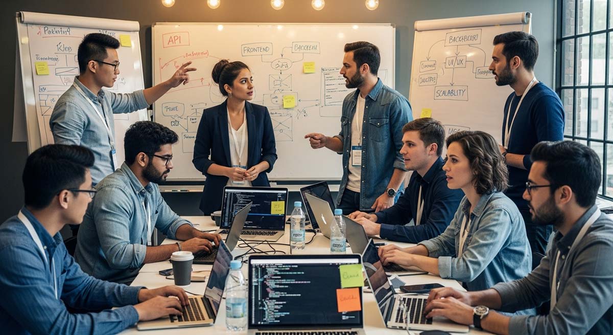 Developer packing laptop