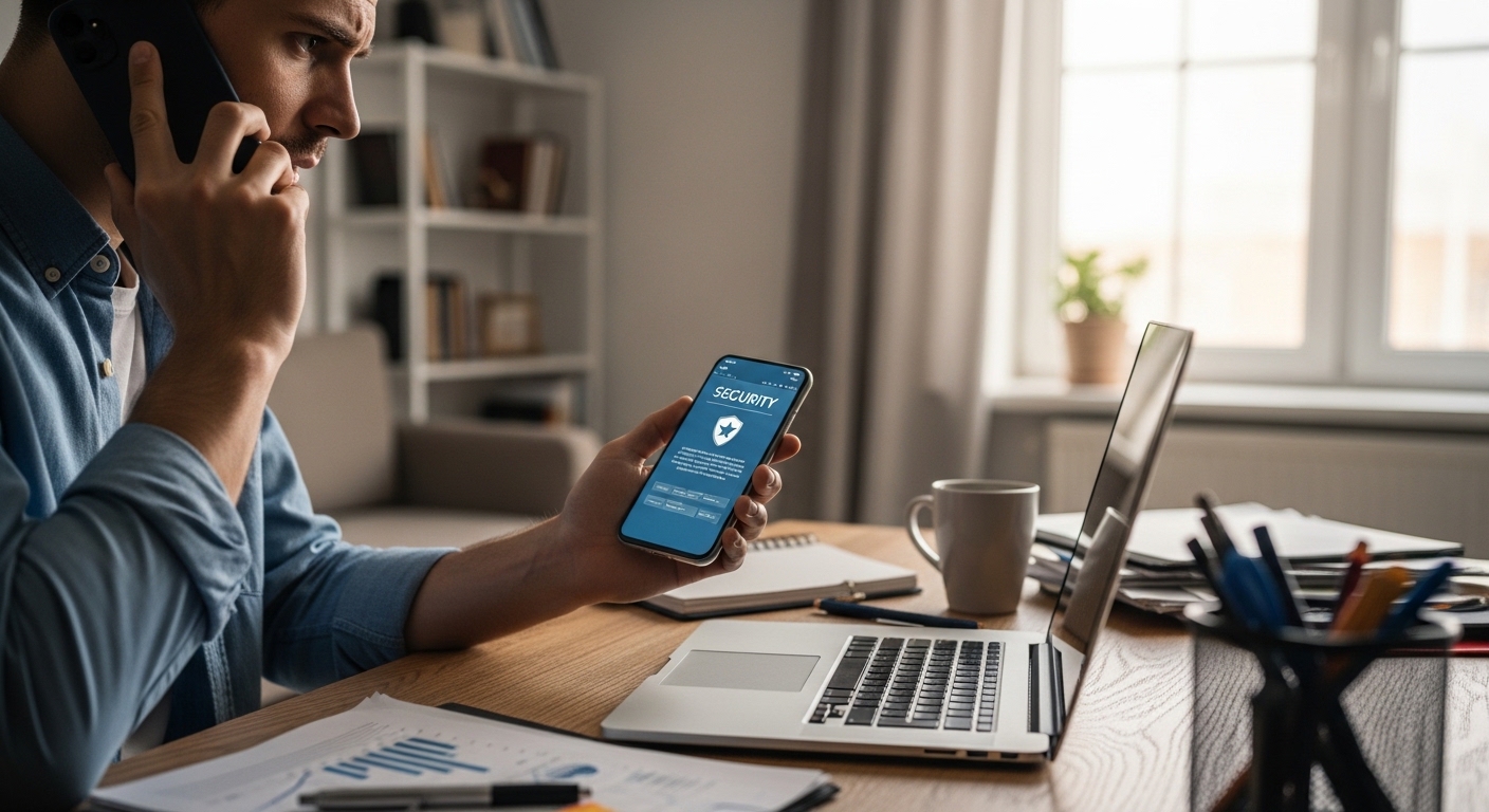 person responding to phone cloning incident