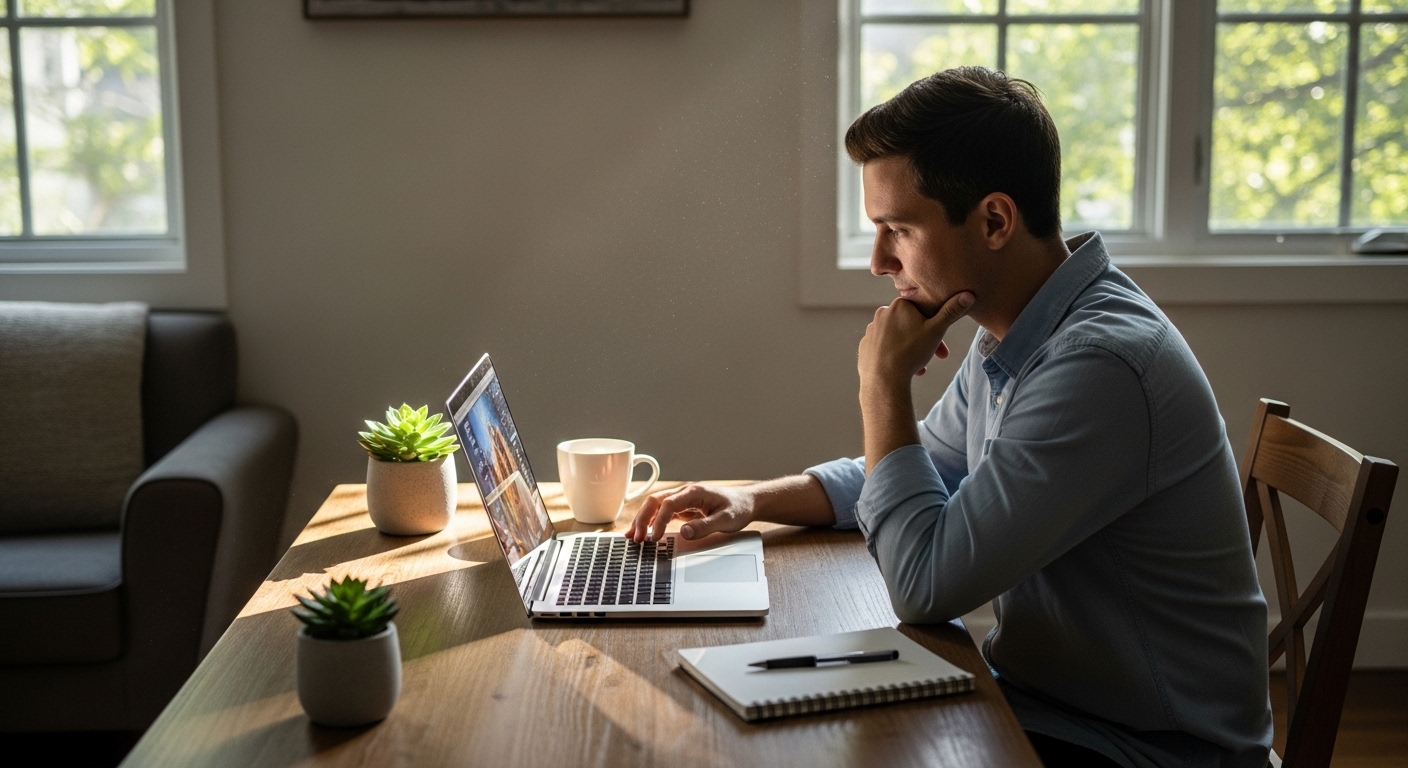 parent checking monitoring dashboard on laptop